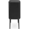 Brabantia Bo Touch Top Kitchen Trash Can with Single Compartment | Mineral Gray | 16 Gal Inner Bucket | Soft-Close Garbage Can, Light Touch Opening, Stay-Open Lid | Fits Against Wall | + Trash Bags(Matt Black)