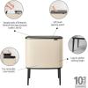 Brabantia Bo Touch Top Kitchen Trash Can with Single Compartment | Mineral Gray | 16 Gal Inner Bucket | Soft-Close Garbage Can, Light Touch Opening, Stay-Open Lid | Fits Against Wall | + Trash Bags(Soft Beige)