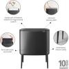 Brabantia Bo Touch Top Kitchen Trash Can with Single Compartment | Mineral Gray | 16 Gal Inner Bucket | Soft-Close Garbage Can, Light Touch Opening, Stay-Open Lid | Fits Against Wall | + Trash Bags(Confident Gray)