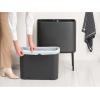 Brabantia Bo Touch Top Kitchen Trash Can with Single Compartment | Mineral Gray | 16 Gal Inner Bucket | Soft-Close Garbage Can, Light Touch Opening, Stay-Open Lid | Fits Against Wall | + Trash Bags(Confident Gray)