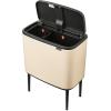 Brabantia Bo Touch Top Kitchen Trash Can with Single Compartment | Mineral Gray | 16 Gal Inner Bucket | Soft-Close Garbage Can, Light Touch Opening, Stay-Open Lid | Fits Against Wall | + Trash Bags(Soft Beige)