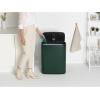Brabantia Bo Touch Top Kitchen Trash Can with Single Compartment | Mineral Gray | 16 Gal Inner Bucket | Soft-Close Garbage Can, Light Touch Opening, Stay-Open Lid | Fits Against Wall | + Trash Bags(Pine Green)