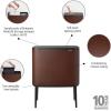 Brabantia Bo Touch Top Kitchen Trash Can with Single Compartment | Mineral Gray | 16 Gal Inner Bucket | Soft-Close Garbage Can, Light Touch Opening, Stay-Open Lid | Fits Against Wall | + Trash Bags(Mineral Cosy Brown)