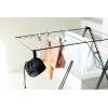 Brabantia Compact Clothespin Storage Bag with Hanging Loop & Closing Cord (Gray) Space Saving Organizer for Clothes Pins, Hangs on Clothesline or Drying Rack, Holds up to 75 Pins(Matt Black)
