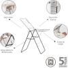 Brabantia HangOn Clothes Drying Rack | 67ft (20m) | Matt Black | Large Indoor Clothes Airer Laundry Stand with 2 Fold-Out Wings & Hanger Hooks, Folds Flat | Fits 2 Full Loads(Matt Black)