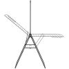 Brabantia HangOn Clothes Drying Rack with Garment Rail | 82ft (25m) | White | Large Indoor Clothes Airer Laundry Stand with 2 Fold-Out Wings & Hanger Hooks, Folds Flat | Fits 3 Full Loads(Matt Black)