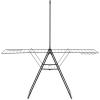 Brabantia HangOn Clothes Drying Rack with Garment Rail | 82ft (25m) | White | Large Indoor Clothes Airer Laundry Stand with 2 Fold-Out Wings & Hanger Hooks, Folds Flat | Fits 3 Full Loads(Matt Black)