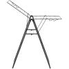 Brabantia HangOn Compact Clothes Drying Rack | 49ft (15m) | Matt Black | Small Indoor Clothes Airer Laundry Stand with 2 Fold-Out Wings & Hanger Hooks, Folds Flat, Ideal for Condos | Fits Full Load(02) matte black 15M)