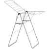 Brabantia HangOn Compact Clothes Drying Rack | 49ft (15m) | White | Small Indoor Clothes Airer Laundry Stand with 2 Fold-Out Wings & Hanger Hooks, Folds Flat, Ideal for Condos | Fits Full Load(Metallic Gray)