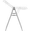 Brabantia HangOn Compact Clothes Drying Rack | 49ft (15m) | White | Small Indoor Clothes Airer Laundry Stand with 2 Fold-Out Wings & Hanger Hooks, Folds Flat, Ideal for Condos | Fits Full Load(Metallic Gray)