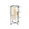 Brabantia HangOn Tower Clothes Drying Rack with Wheels | 76ft (23m) | White | Tall 3-Tier Indoor Clothes Airer with Adjustable Shelves for Towels, Folds Flat to Save Space | Fits 2+ Full Loads(Matt Black)