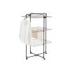 Brabantia HangOn Tower Clothes Drying Rack with Wheels | 76ft (23m) | White | Tall 3-Tier Indoor Clothes Airer with Adjustable Shelves for Towels, Folds Flat to Save Space | Fits 2+ Full Loads(Matt Black)