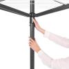 Brabantia Lift-O-Matic Outdoor 4 Arm Clothesline (164 ft/Ø 1.8″) Height Adjustable, Folding Clothes Drying Rack + Ground Spike & Cover (Gray)(Anthracite)
