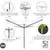 Brabantia Lift-O-Matic Outdoor 4 Arm Clothesline (164 ft/Ø 1.8″) Height Adjustable, Folding Clothes Drying Rack + Ground Spike & Cover (Gray)(Anthracite)