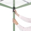 Brabantia Lift-O-Matic Outdoor 4 Arm Clothesline (164 ft/Ø 1.8″) Height Adjustable, Folding Clothes Drying Rack + Ground Spike & Cover (Gray)(Leaf Green)
