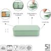 Brabantia Make & Take Bento Lunch Box (Dark Gray) 2 Compartments & Lidded Pot, Lift-Out Tray Divider, BPA-Free, Airtight Snap Locks, Microwave & Freezer Safe, Travel Meal Prep Container(Jade Green)