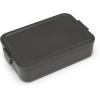 Brabantia Make & Take Bento Lunch Box (Dark Gray) 2 Compartments & Lidded Pot, Lift-Out Tray Divider, BPA-Free, Airtight Snap Locks, Microwave & Freezer Safe, Travel Meal Prep Container(Dark Gray)