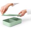 Brabantia Make & Take Bento Lunch Box (Dark Gray) 2 Compartments & Lidded Pot, Lift-Out Tray Divider, BPA-Free, Airtight Snap Locks, Microwave & Freezer Safe, Travel Meal Prep Container(Jade Green)
