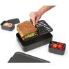 Brabantia Make & Take Bento Lunch Box (Dark Gray) 2 Compartments & Lidded Pot, Lift-Out Tray Divider, BPA-Free, Airtight Snap Locks, Microwave & Freezer Safe, Travel Meal Prep Container(Dark Gray)