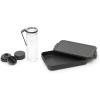 Brabantia Make & Take Break Set (Set of 2) Matching Water Bottle with Fruit Sieve Infuser & Flat Lunch Box, BPA-Free, Travel To Go Meal Containers, Dishwasher Safe(Dark Gray)