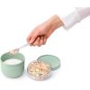 Brabantia Make & Take Breakfast Bowl with Removable Clear Compartment for Toppings (Jade Green) 100% Leakproof, Microwave & Freezer Safe, Oats, Fruit, Cereal Container (17 fl oz)(Jade Green)