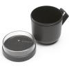 Brabantia Make & Take Soup Mug with Handle & Removable Clear Compartment for Toppings (Light Gray) 100% Leakproof, Microwave & Freezer Safe, Meal Prep Container (20 fl oz)(Dark Gray)