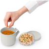 Brabantia Make & Take Soup Mug with Handle & Removable Clear Compartment for Toppings (Light Gray) 100% Leakproof, Microwave & Freezer Safe, Meal Prep Container (20 fl oz)(Light Gray)