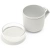 Brabantia Make & Take Soup Mug with Handle & Removable Clear Compartment for Toppings (Light Gray) 100% Leakproof, Microwave & Freezer Safe, Meal Prep Container (20 fl oz)(Light Gray)