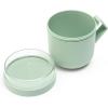 Brabantia Make & Take Soup Mug with Handle & Removable Clear Compartment for Toppings (Light Gray) 100% Leakproof, Microwave & Freezer Safe, Meal Prep Container (20 fl oz)(Jade Green)