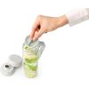 Brabantia Make & Take Water Bottle with Fruit Sieve (Jade Green) 17 fl oz Travel Drinking Bottle with Handle/Belt Clip & Infuser, BPA-Free, Leakproof, Dishwasher Safe(Light Gray)