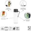 Brabantia Make & Take Water Bottle with Fruit Sieve (Jade Green) 17 fl oz Travel Drinking Bottle with Handle/Belt Clip & Infuser, BPA-Free, Leakproof, Dishwasher Safe(Dark Gray)
