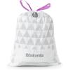 Brabantia PerfectFit Trash Bags (Size O/8 Gal) Thick Plastic Trash Can Liners with Drawstring Handles (40 Bags)(White – Code C)