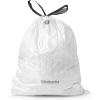 Brabantia PerfectFit Trash Bags (Size O/8 Gal) Thick Plastic Trash Can Liners with Drawstring Handles (40 Bags)(White – Code M)