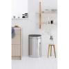 Brabantia Press-Top Kitchen Trash Can | Steel/Black | 8 Gallon / 30L | Home Trash Can with Soft-Touch Stay-Open Lid & Removable Inner Bucket | + Trash Bags(Brilliant Steel)