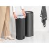 Brabantia Press-Top Kitchen Trash Can | Steel/Black | 8 Gallon / 30L | Home Trash Can with Soft-Touch Stay-Open Lid & Removable Inner Bucket | + Trash Bags(Confident Gray)