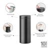 Brabantia Press-Top Kitchen Trash Can | Steel/Black | 8 Gallon / 30L | Home Trash Can with Soft-Touch Stay-Open Lid & Removable Inner Bucket | + Trash Bags(Confident Gray)