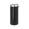 Brabantia Press-Top Kitchen Trash Can | Steel/Black | 8 Gallon / 30L | Home Trash Can with Soft-Touch Stay-Open Lid & Removable Inner Bucket | + Trash Bags(Matt Black/Matt Steel)