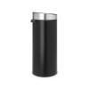 Brabantia Press-Top Kitchen Trash Can | Steel/Black | 8 Gallon / 30L | Home Trash Can with Soft-Touch Stay-Open Lid & Removable Inner Bucket | + Trash Bags(Matt Black/Matt Steel)