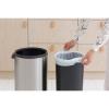 Brabantia Press-Top Kitchen Trash Can | Steel/Black | 8 Gallon / 30L | Home Trash Can with Soft-Touch Stay-Open Lid & Removable Inner Bucket | + Trash Bags(Matt Black/Matt Steel)