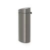 Brabantia Press-Top Kitchen Trash Can | Steel/Black | 8 Gallon / 30L | Home Trash Can with Soft-Touch Stay-Open Lid & Removable Inner Bucket | + Trash Bags(Platinum)