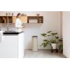 Brabantia Press-Top Kitchen Trash Can | Steel/Black | 8 Gallon / 30L | Home Trash Can with Soft-Touch Stay-Open Lid & Removable Inner Bucket | + Trash Bags(Soft Beige)