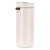 Brabantia Press-Top Kitchen Trash Can | Steel/Black | 8 Gallon / 30L | Home Trash Can with Soft-Touch Stay-Open Lid & Removable Inner Bucket | + Trash Bags(Soft Beige)