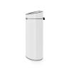 Brabantia Press-Top Kitchen Trash Can | Steel/Black | 8 Gallon / 30L | Home Trash Can with Soft-Touch Stay-Open Lid & Removable Inner Bucket | + Trash Bags(White)