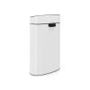 Brabantia Press-Top Kitchen Trash Can | Steel/Black | 8 Gallon / 30L | Home Trash Can with Soft-Touch Stay-Open Lid & Removable Inner Bucket | + Trash Bags(White)