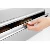 Brabantia Rectangular Fall Front Bread Box | Brilliant Steel | Large Metal Front Opening Bread Store for Kitchen Countertop | Flat Top for Extra Storage, Magnet Closing Lid | Fits 2 Loaves(Matt Steel)