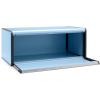 Brabantia Rectangular Fall Front Bread Box | Brilliant Steel | Large Metal Front Opening Bread Store for Kitchen Countertop | Flat Top for Extra Storage, Magnet Closing Lid | Fits 2 Loaves(Dreamy Blue)