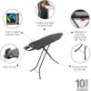 Brabantia Size B Ironing Board (49×15 in) 7 Height Options, Solid Steam Unit Rest Holder (Denim Black) Non-Slip Feet, Anti-Collapse Child Locks(Black)