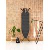 Brabantia Size B Ironing Board (49×15 in) 7 Height Options, Solid Steam Unit Rest Holder (Denim Black) Non-Slip Feet, Anti-Collapse Child Locks(Black)