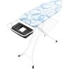 Brabantia Size B Ironing Board (49×15 in) 7 Height Options, Solid Steam Unit Rest Holder (Denim Black) Non-Slip Feet, Anti-Collapse Child Locks(Bubbles)