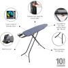 Brabantia Size B Ironing Board (49×15 in) 7 Height Options, Solid Steam Unit Rest Holder (Denim Black) Non-Slip Feet, Anti-Collapse Child Locks(Denim Blue)
